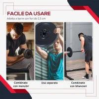 Set di 4 Dischi Pesi per Bilanciere e Manubri Peso Totale 30kg, 2x5kg e 2x10kg, Nero