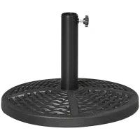 Base per Ombrellone da Giardino Rotonda Effetto Rattan Ø45cm Peso da 9.5kg, Nero