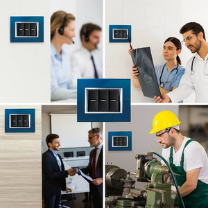 Bticino axolute placca rettangolare 3 moduli blu meissen in metallo