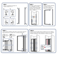 Parete doccia soffietto bianca maniglia katia-al reversibile altezza cm 185 pvc *** misure 90 cm, confezione 1