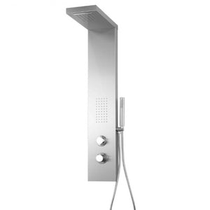 Colonna doccia attrezzata fresh in acciaio inox con cascata bagno h115xl20xp50 *** finitura- spazzolato, confezione 1