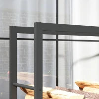 Portalegna da Esterno e Interno con Ruote, Legnaia in Acciaio con Capacità 0.43m³, 120x32x151cm, Nero