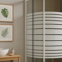 Ogomondo box doccia semicircolare bianco due ante cristallo temprato *** misure 77-79,5x77-79,5xh185 cm serigrafato, ...