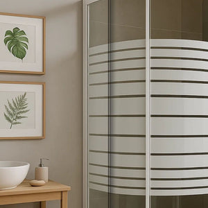 Ogomondo box doccia semicircolare bianco due ante cristallo temprato *** misure 77-79,5x77-79,5xh185 cm serigrafato, ...