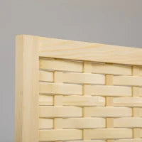 Paravento Separé da Interno a 4 Ante in Legno e Bambù, Pieghevole e Salvaspazio Altezza 170cm, Marrone