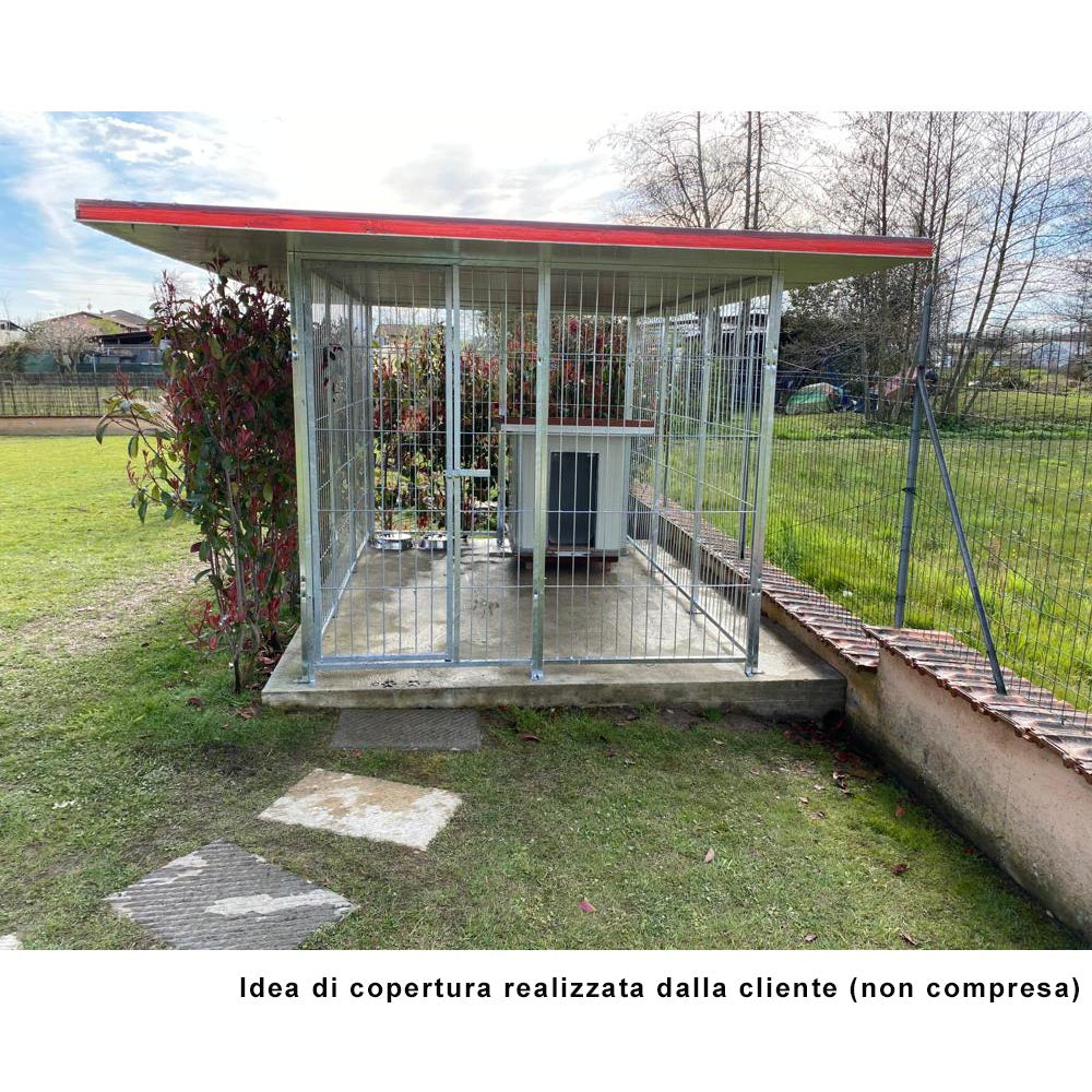 Recinto per cani da 3x2 metri perimetrale in rete modulare con zincatura a caldo