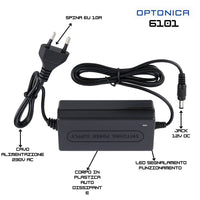 Alimentatore optonica 6101 24w 12v 2a per strisce led interno ip20