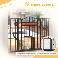 Cancelletto per Cani di Taglia Media e Piccola con Chiusura Automatica, 74-105x76.2 cm, Nero
