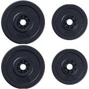 Set di 4 Dischi Pesi per Bilanciere e Manubri Peso Totale 30kg, 2x5kg e 2x10kg, Nero
