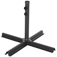 Base per Ombrellone da Giardino in HDPE, Basamento per Ombrellone, Supporto per Ombrelloni 48mm, Riempibile con 60 kg di Acqua e 72 kg di Sabbia, 80x80x56cm, Nero