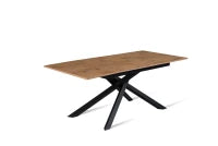 E-STYLO Tavolo allungabile con top rovere in melaminico e base in metallo nero, 90cm X 140/ 190cm H. 76cm.