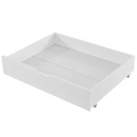 Letto a Casetta con 2 Cassetti su Ruote, Letto per Cameretta, Rete a Doghe, Senza Materasso, in Legno, 200×90 cm, Bianco