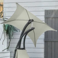 Poltrona Sospesa da Giardino con Tettuccio Orientabile a Protezione UV, Sedia a Dondolo Sospesa Imbottito per Esterno, Grigio 190x115x190 cm