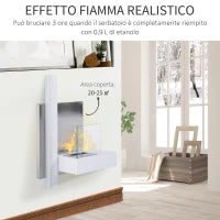 Caminetto a Bioetanolo Realizzato in Acciaio Inossidabile con 1 Serbatoio 0.9LT 75 x 22 x 63cm