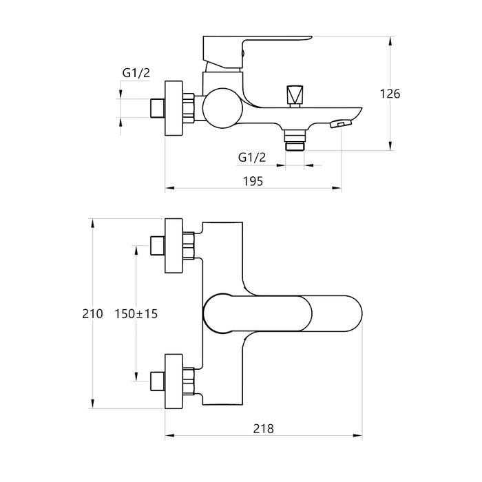 Miscelatore rubinetto oceania esterno vasca in ottone cromato con set doccia *** confezione 1
