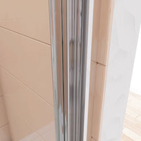 195 cm Box Doccia per Nicchia Porta Scorrevole ad Ante Sovrapposte Vetro Temperato 6 mm Trasparente Anticalcare Profili Cromati Lucidi 120 cm