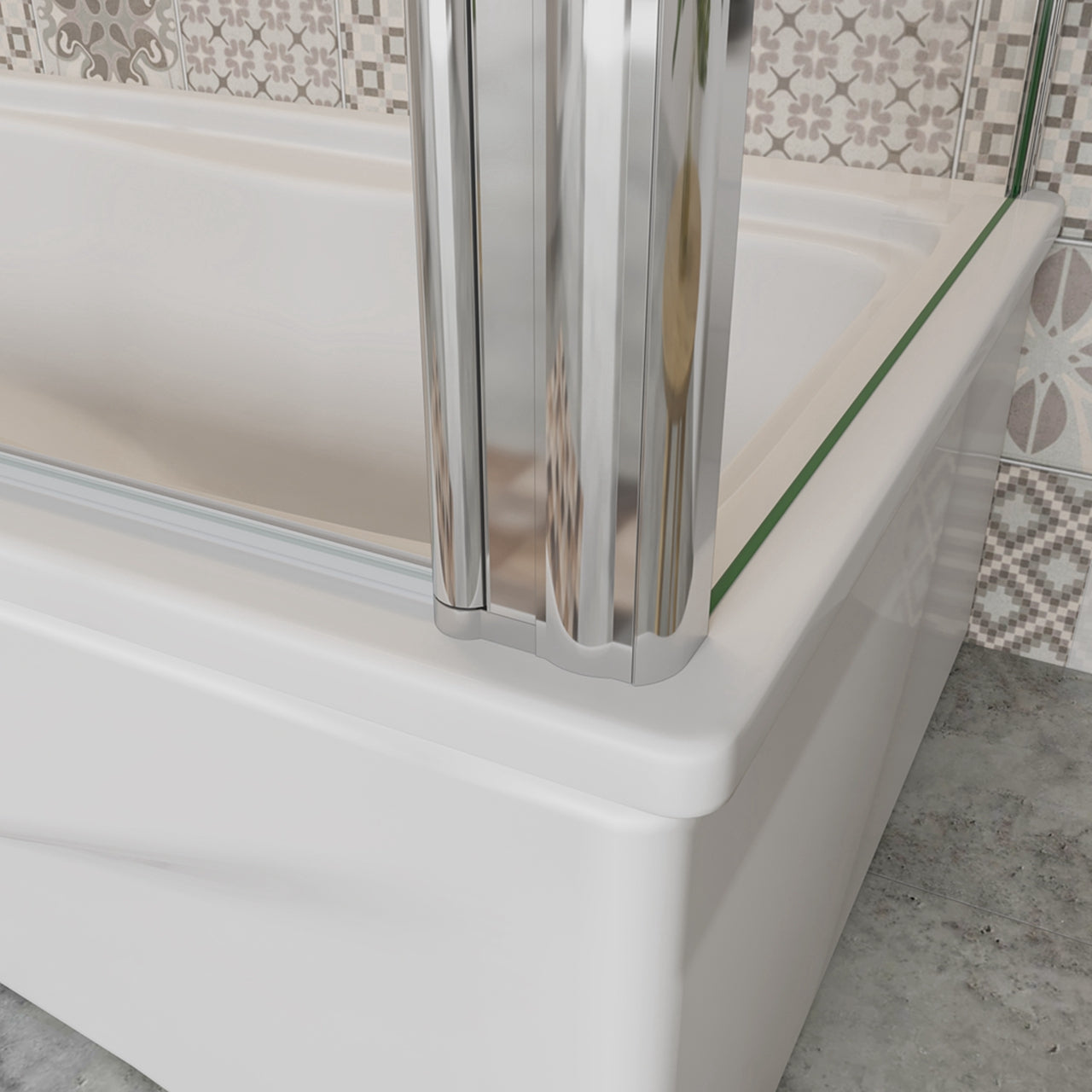 130x140cm Parete Doccia Sopravasca Angolare 3 Ante Pieghevoli con Parete Laterale 70 cm Vetro Temperato 6mm Trasparente Anticalcare Cromato Lucido