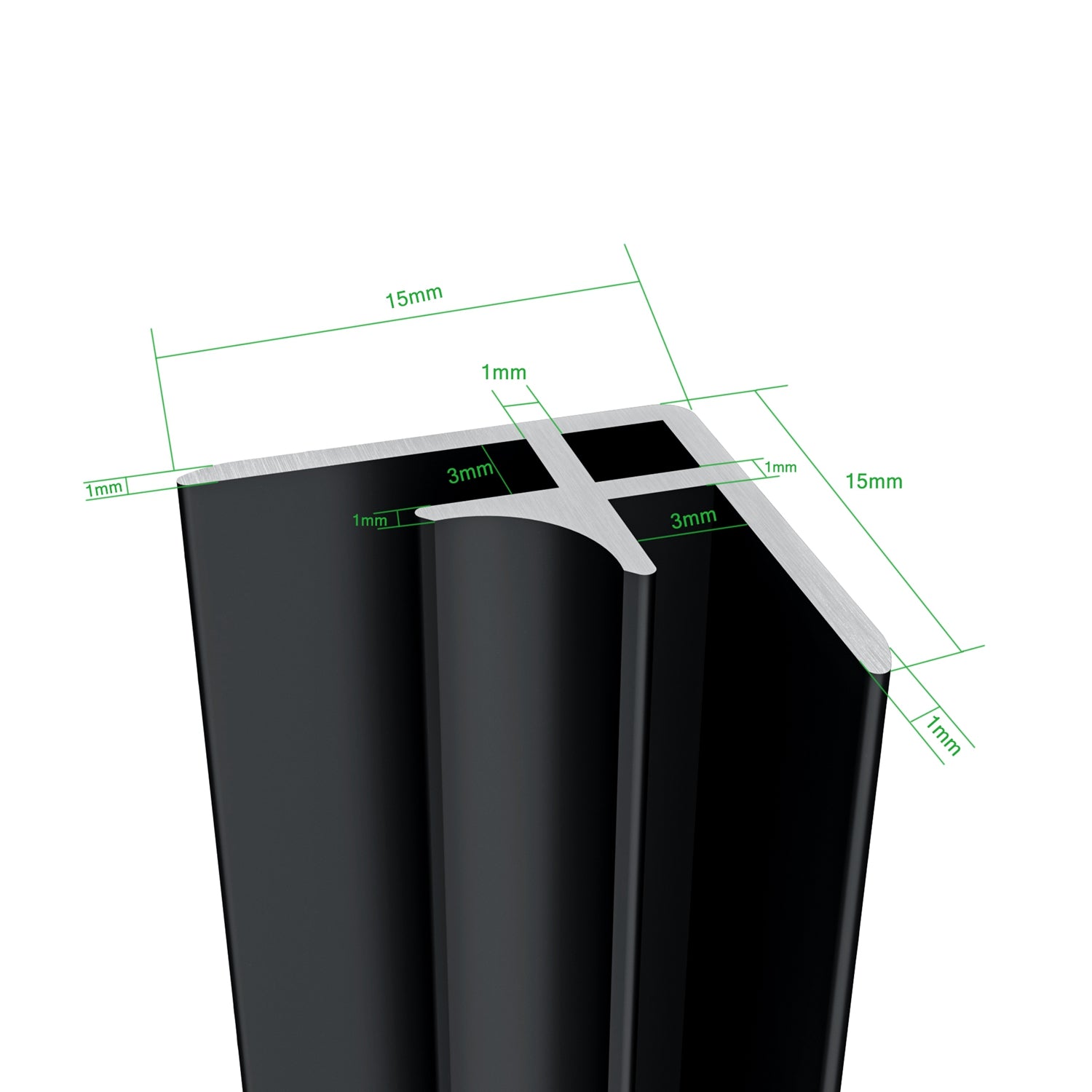 H.210 cm Pannello Doccia ad Angolo 80x90x100 cm Realizzato in Alluminio da 3 mm con Profili Finitura Nero Opaco per Rivestimento Parete Bagno