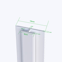 H.210 cm Pannello Doccia ad Angolo 40x40x100 cm Realizzato in Alluminio da 3 mm con Profili Finitura Bianco Alba per Rivestimento Parete Bagno