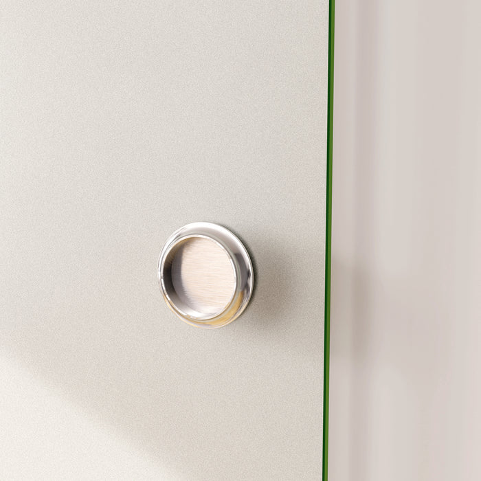 95x225 cm Porta Scorrevole in Vetro da 8 mm Temperato Opaco con Pellicola Anti-frantumi con Binario in Alluminio Bianco Verniciato