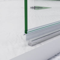 185 cm Box Doccia Angolare Porta Battente Pieghevole 100 cm Parete Fissa 90 cm Vetro da 6 mm Temperato Anticalcare Barra Stabilizzatrice 45 cm Cromo Lucido