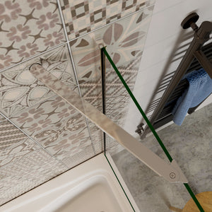 90x140cm Parete Doccia Sopravasca Angolare 2 Ante Pieghevoli con Parete Laterale 60 cm Vetro Temperato 6 mm Anticalcare Portasciugamani Cromato Lucido