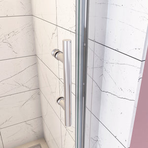 185 cm Box Doccia per Nicchia Porta Girevole Battente Vetro Temperato 5 mm Trasparente  Profili Cromati Lucidi Misura 76 cm