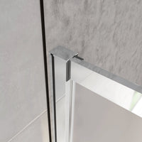 H.185 cm Box Doccia a Tre Lati Porta Scorrevole con 2 Parete Fissa Vetro Temperato 5 mm Satinato Opaco 130x70x70 cm