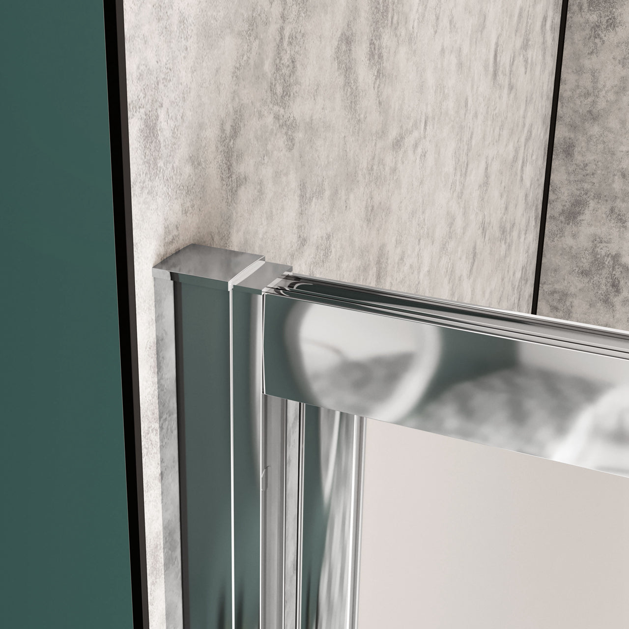 185 cm Box Doccia per Nicchia Porta a Soffietto 76 cm Vetro Temperato 5 mm Satinato Opaco Profilo Cromato Lucido