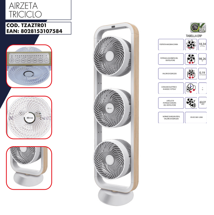 Termozeta AIRZETA TRICICLO TZAZTR01 VENTILATORE A TORRE