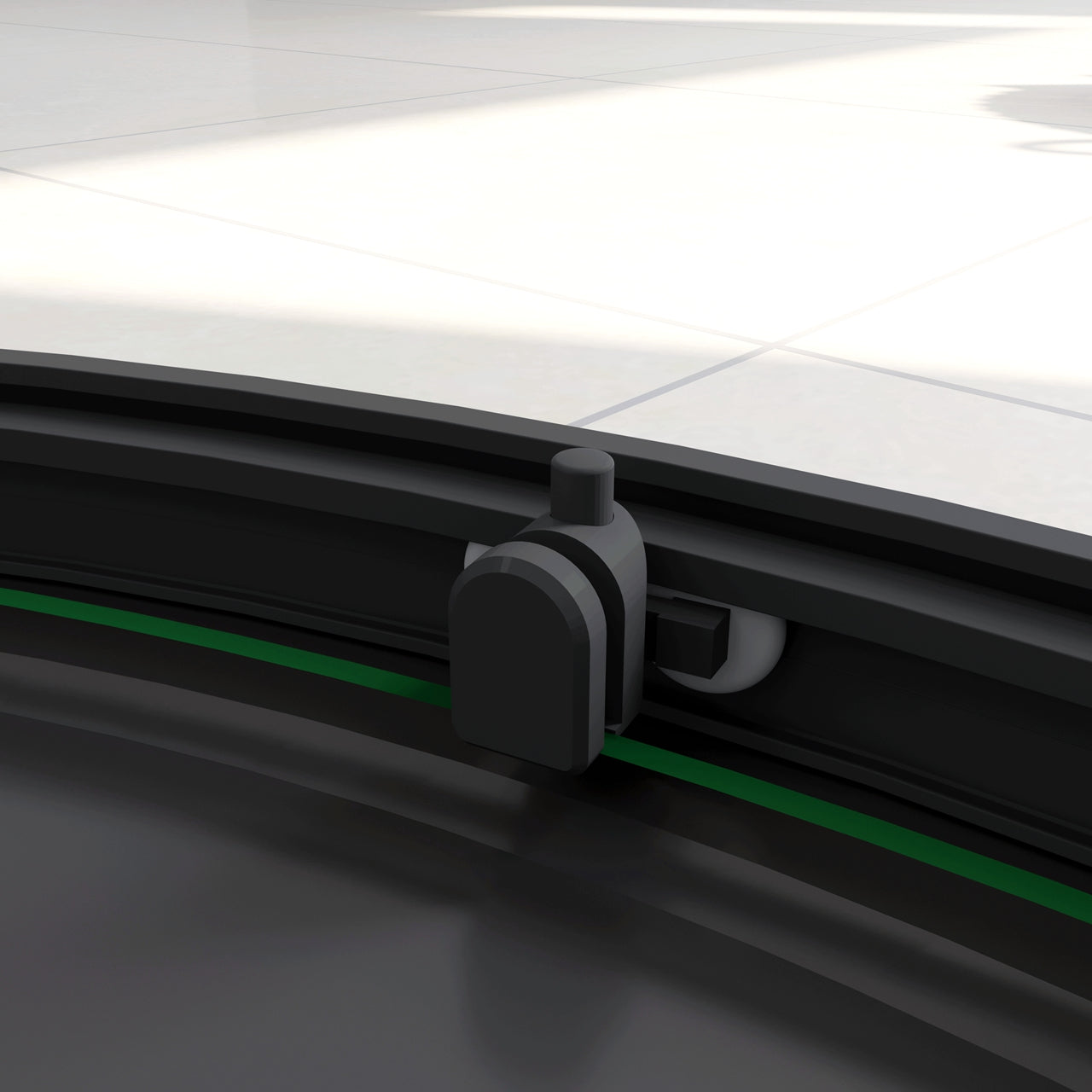 80x80x185 cm Box Doccia Semicircolare Ante Scorrevoli Vetro Temperato 5mm Trasparente Profilo Nero Opaco