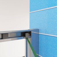 185 cm Box Doccia per Nicchia Porta a Soffietto Vetro Temperato 5 mm Trasparente  Profili Cromati Lucidi 86 cm