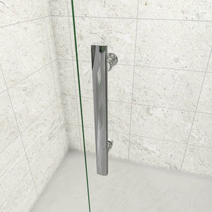 185 cm Box Doccia a Tre Lati Porta Pieghevole a Libro 90 cm Doppia Parete Fissa 80 cm Vetro da 6 mm Temperato Anticalcare Barra Stabilizzatrice 45 cm Cromo Lucido