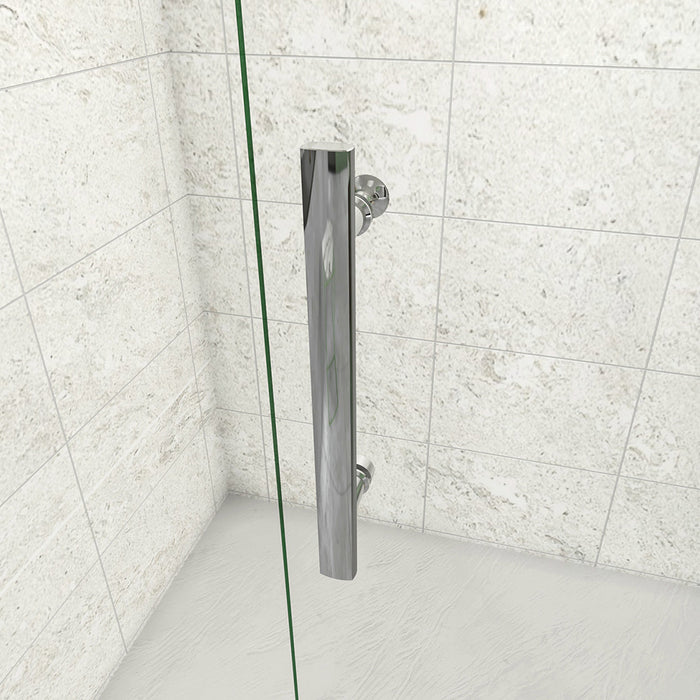 185 cm Box Doccia a Tre Lati Porta Pieghevole a Libro 90 cm Doppia Parete Fissa 80 cm Vetro da 6 mm Temperato Anticalcare Barra Stabilizzatrice 45 cm Cromo Lucido