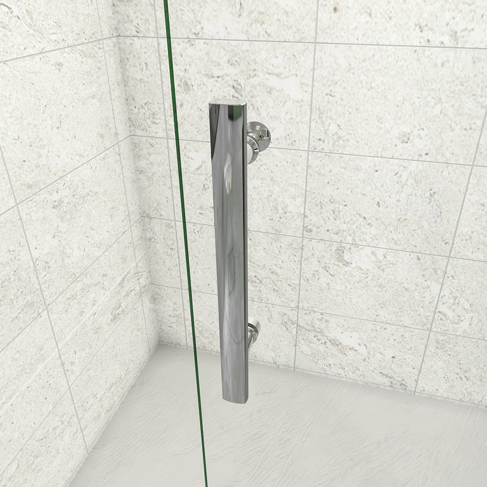 185 cm Box Doccia a Tre Lati Porta Pieghevole a Libro 110 cm Doppia Parete Fissa 80 cm Vetro da 6 mm Temperato Anticalcare Barra Stabilizzatrice 45 cm Cromo Lucido