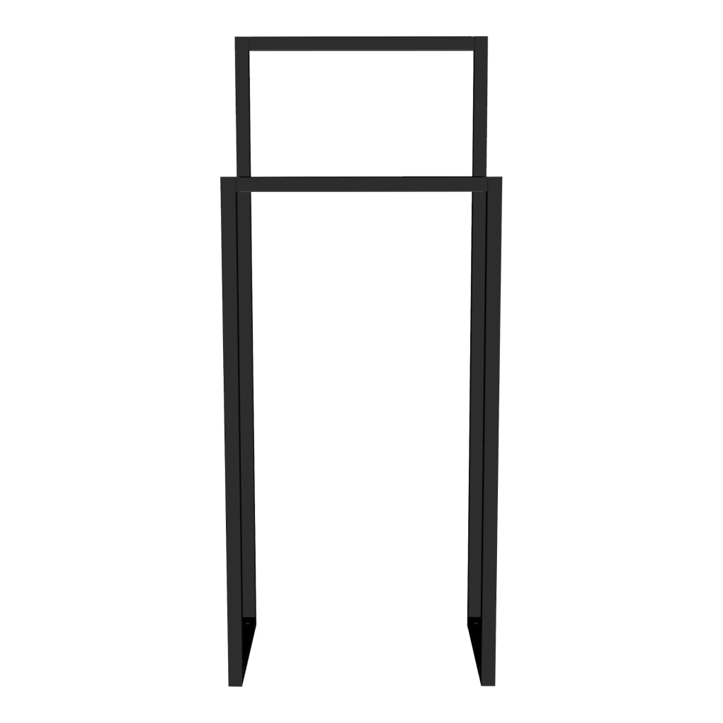 Stand Appendiabiti Holtålen con 2 Barre Porta Abiti 90 x 40 x 25 cm Acciaio Nero [en.casa]