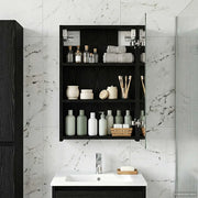 Mobiletto per specchio da bagno Rovere Nero 40 x 10,5 x 60,5 cm
