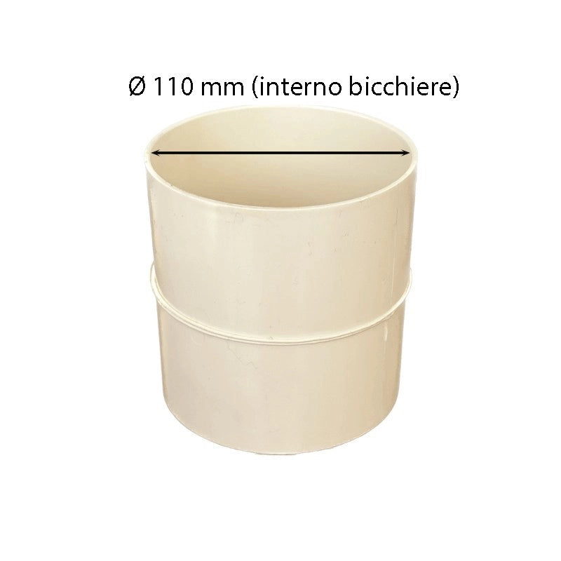 Manicotto femmina-femmina in pvc : Colore - Avorio, Diametro - 110