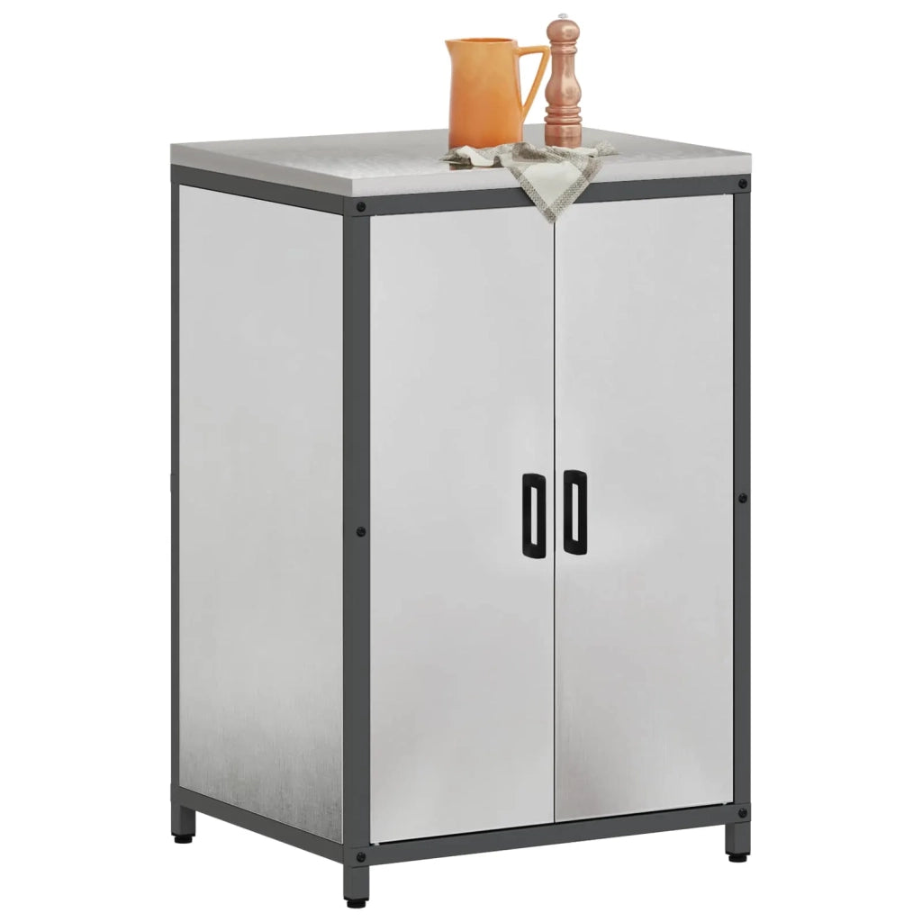 Stoccaggio in cucina con porta Argento 60 x 50 x 92 cm Acciaio 874993