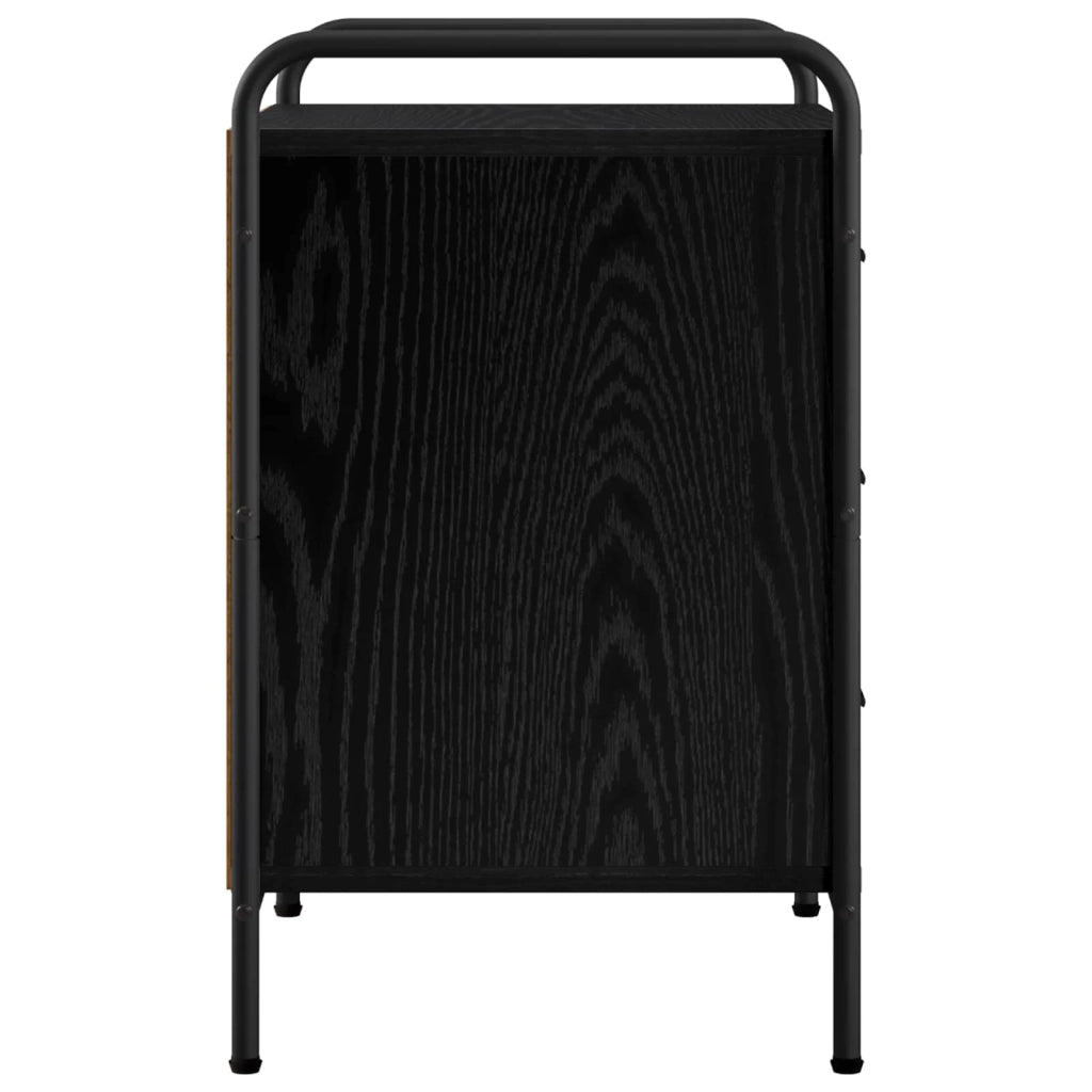 Armadio da Notte Rovere Nero 48 x 36,5 x 60 cm 8013530