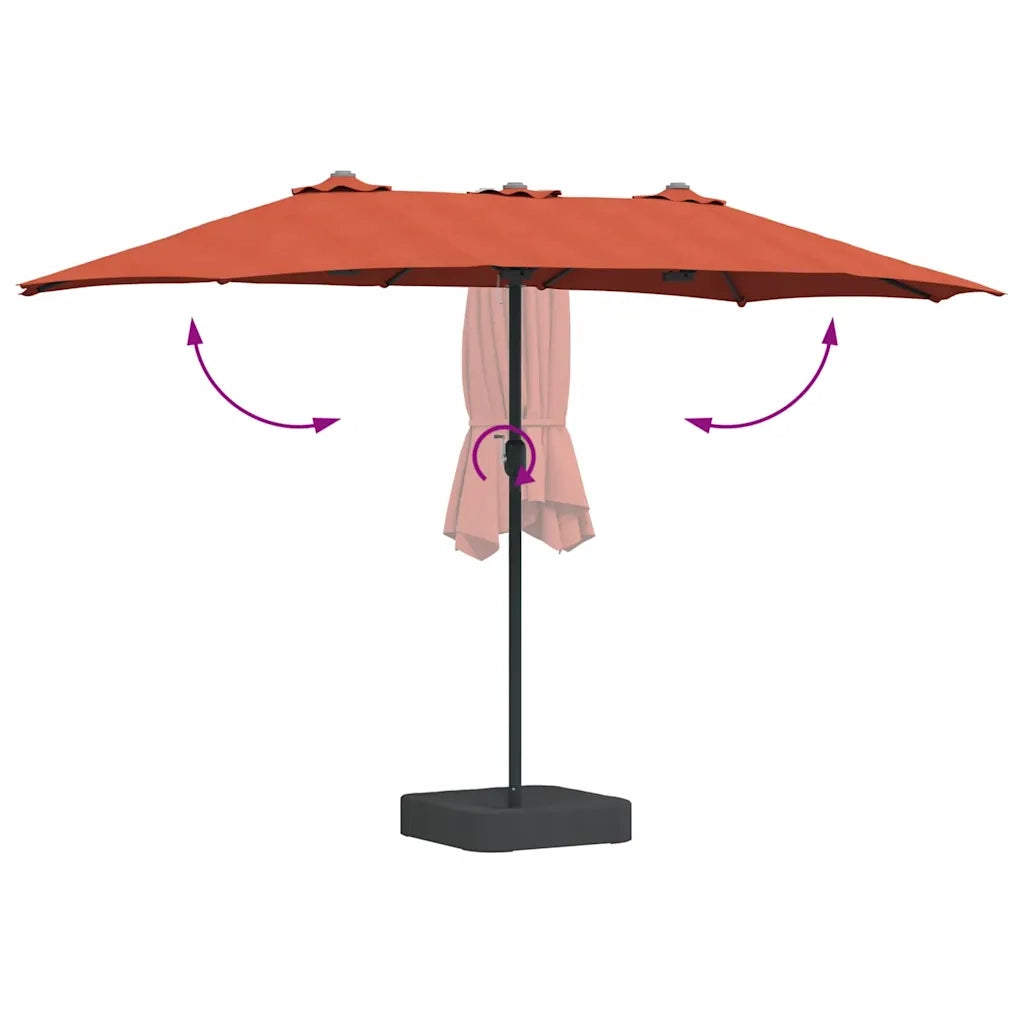 Ombrello da giardino-Ombrellone da spiaggia Terracotta 385 x 209 x 244 cm