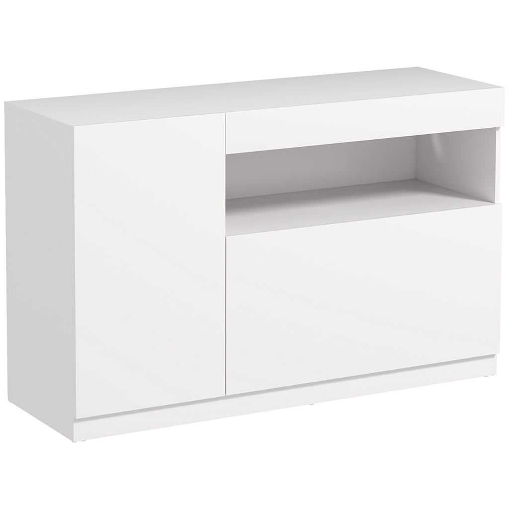 Credenza Moderna con Ante Ammortizzate ¨C Xylo ¨C Bianco con Ripiani Regolabili