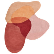 Tappeto per aree multicolore in lana 140 x 140 cm Tappeto di forma irregolare