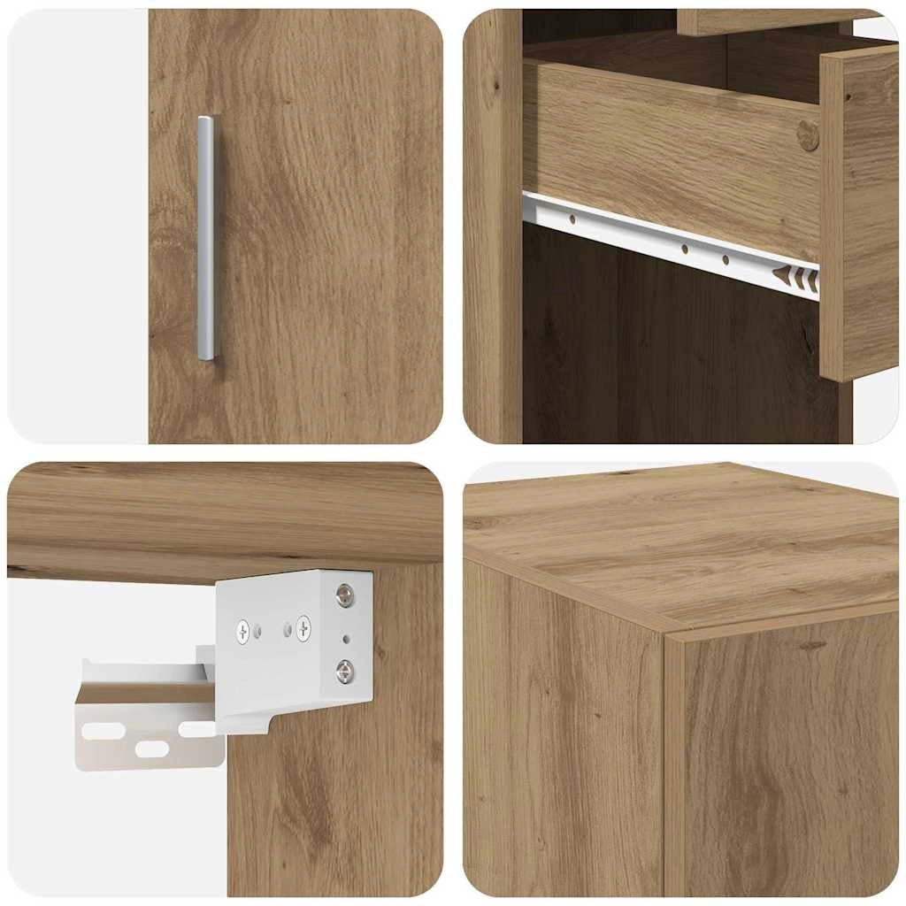 Mobiletto portaoggetti sottile da interno con ampio spazio di archiviazione stile moderno 30 x 42,5 x 225 cm finitura rovere ingegnerizzato realizzato a mano 02_0056006