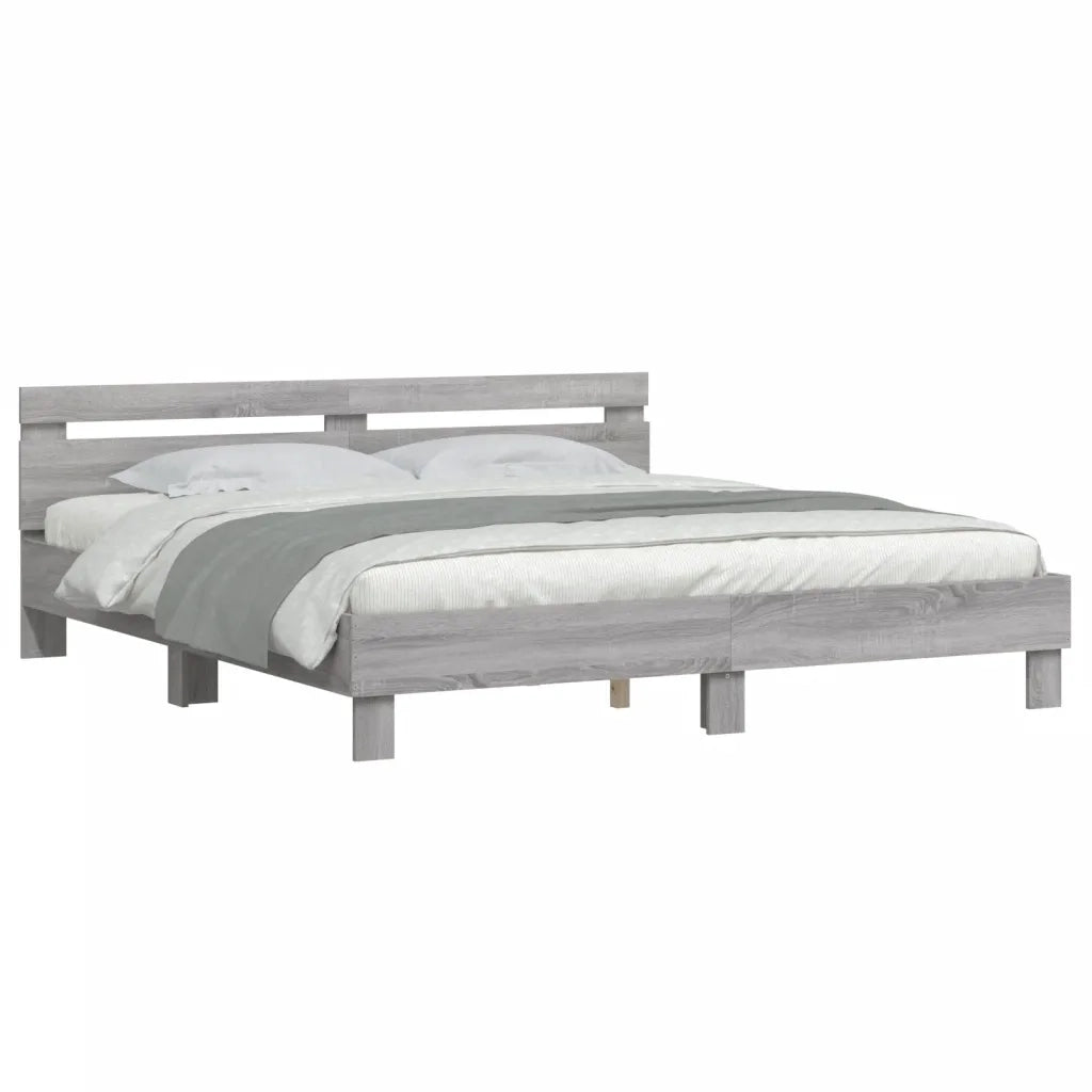 Giroletto Testiera Grigio Sonoma 180x200 cm Legno Multistrato 3207404