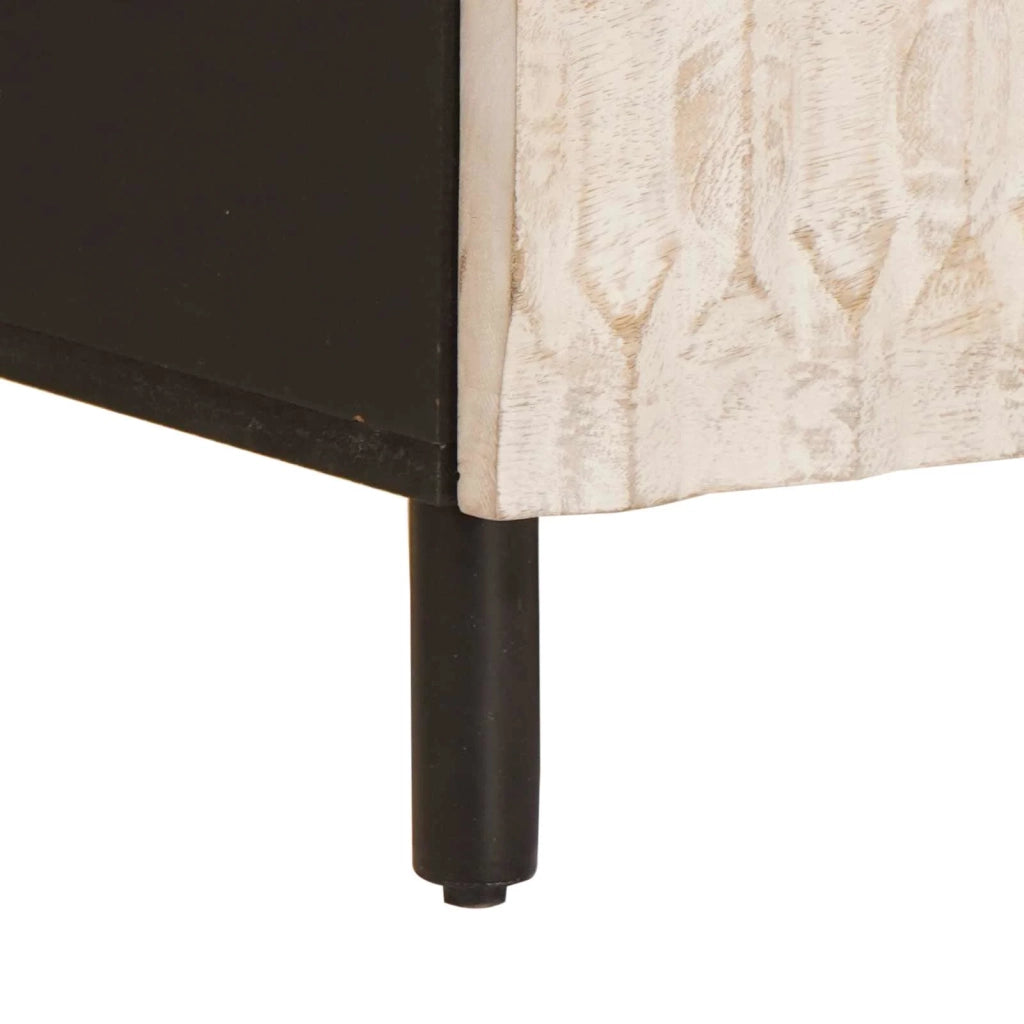 Mobile TV con cassetto Finitura Bianco Lavato 100 x 33 x 46 cm 4017882