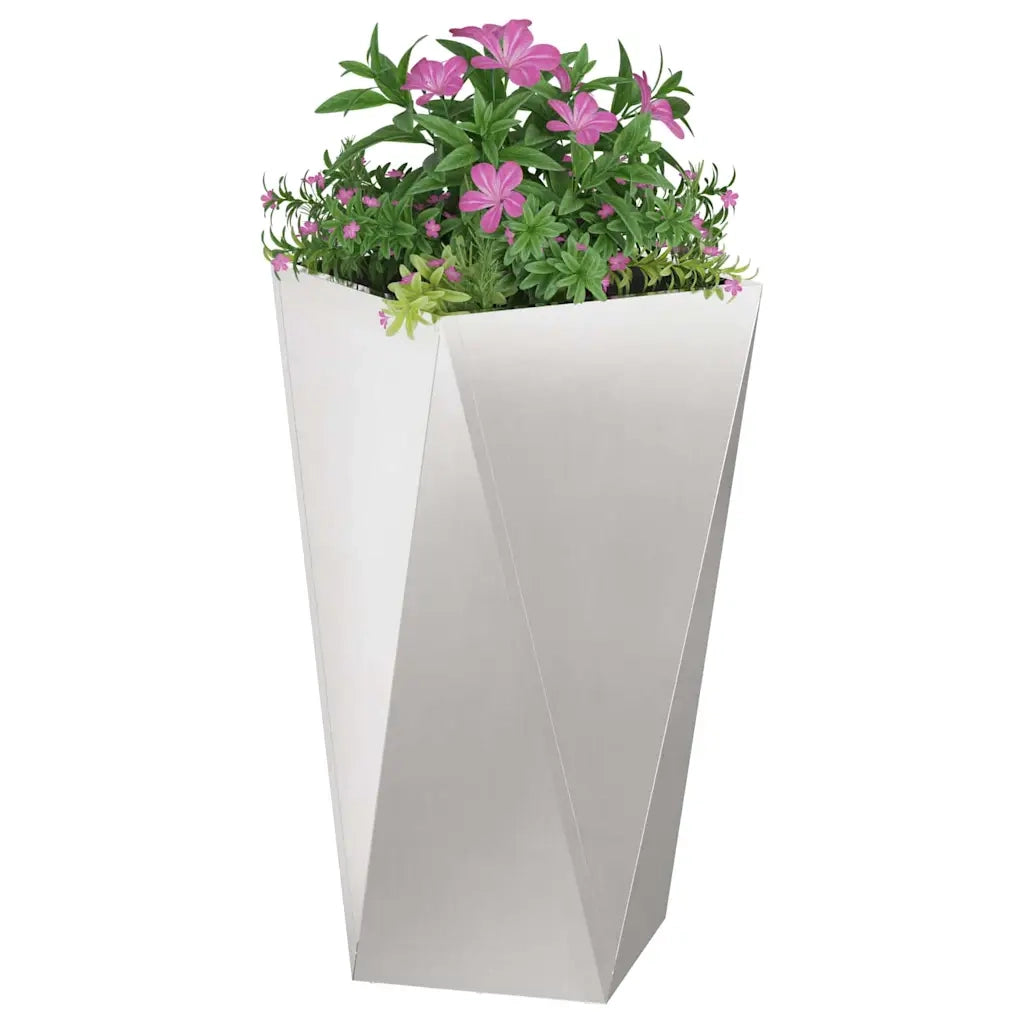 Fioriera-Vaso-Contenitore per Piante Argento 40 x 40 x 75 cm Acciaio inossidabile