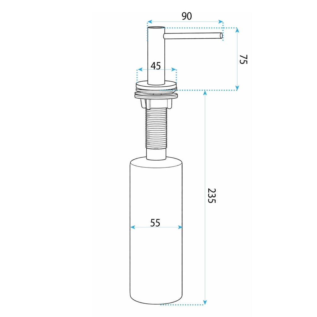 Dispenser Lavello Sapone Rea Erogatore Dex Brush Gold