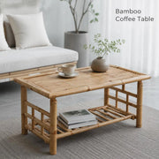 Bamboo Coffee Table 90x50x45 Cm