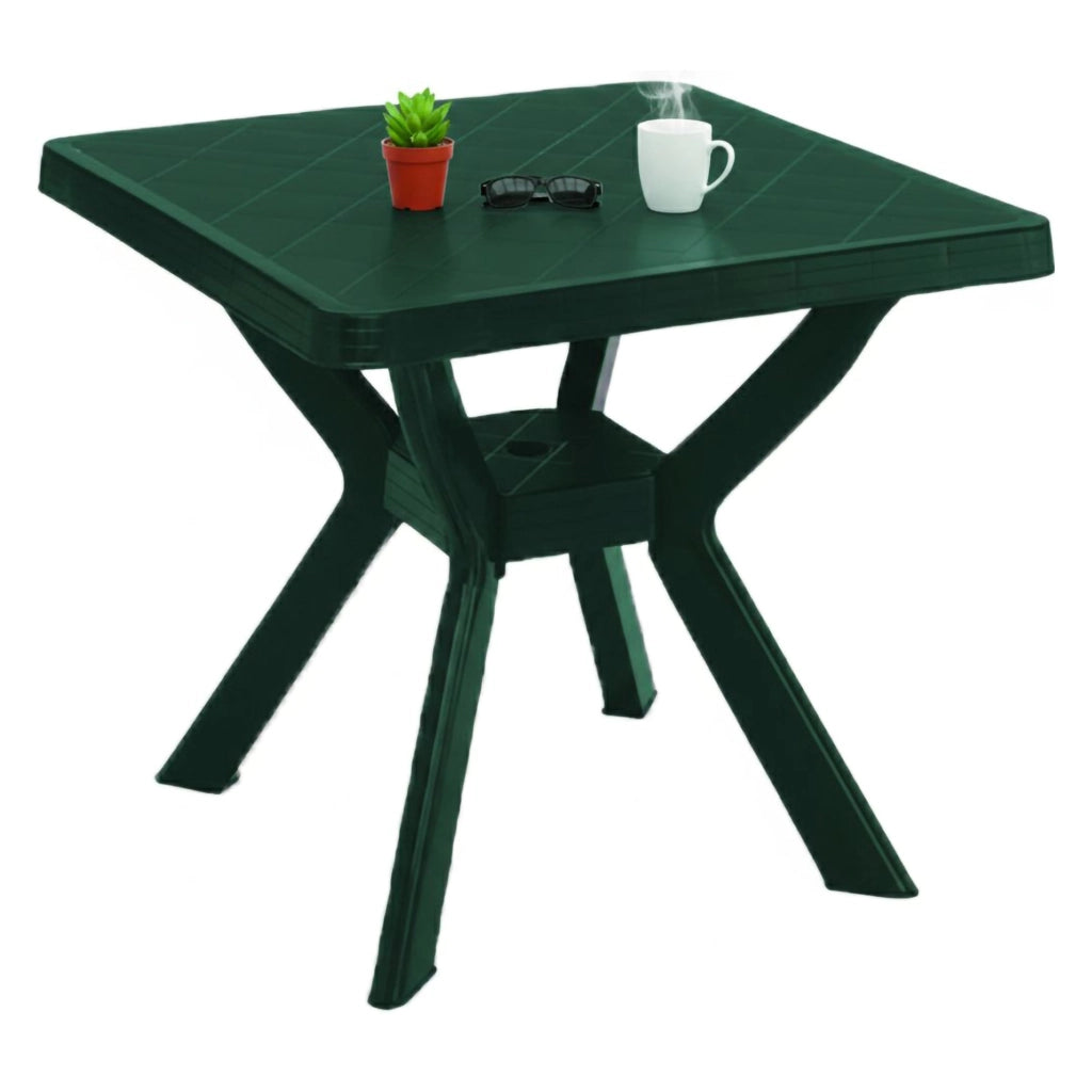 Normandy, Tavolo da Esterno 4 Posti Made in Italy, 79x79x72h cm Verde